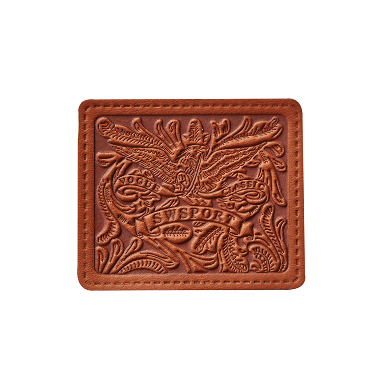 apparel red leather patches